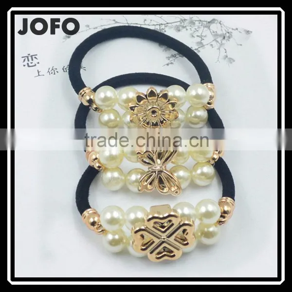 Elegant Women Hair Accessories Charm Pearl Rubber Bands Headwear Girls Elastic Hair Bands