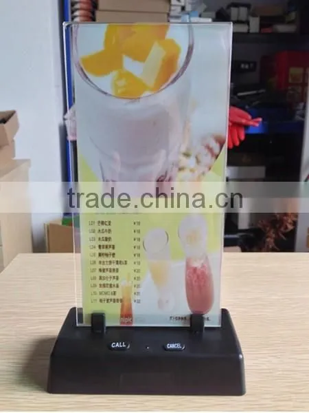 Restaurant Waiter Service Call Buzzer System With Menu Holder Equipment CE Passed 433.92MHZ photo-6