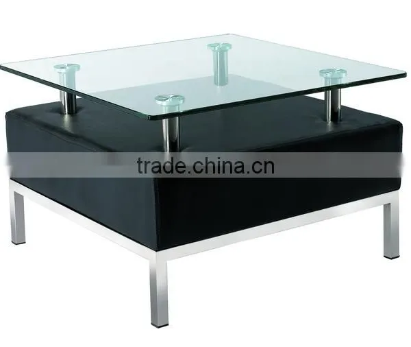 Modern Leather Glass Coffee Table SJ153S photo-4