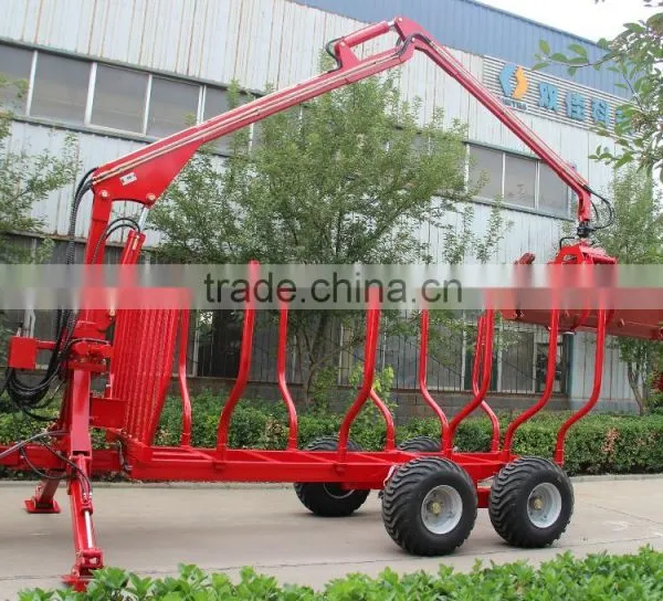 10ton 12ton Log Trailer With Crane for Forestry Working photo-2