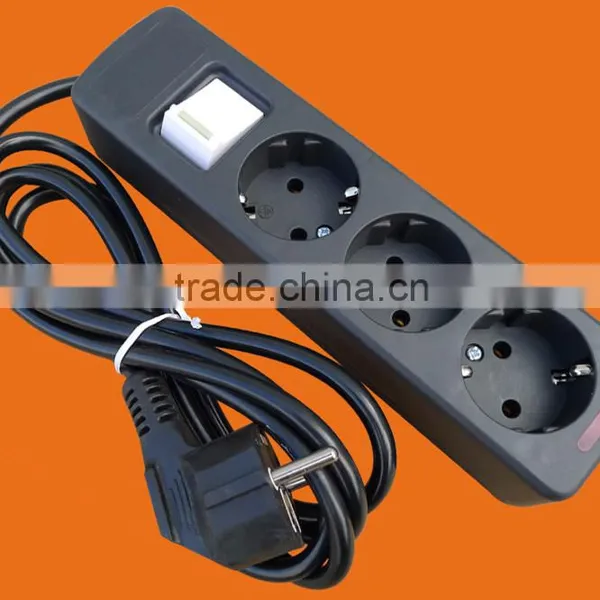 European Style 3 Way Extension Power Socket With Earth With Switch (E5003ES) photo-3