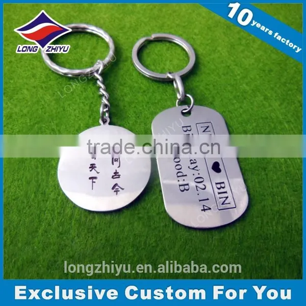 Stainless Steel Dog Tag Keychain Custom Shaped Metal Keychain photo-3