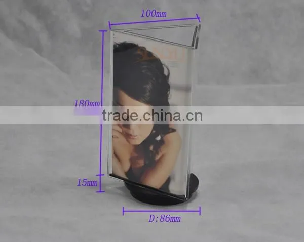 Wholesale Acrylic Rotatable Three Sides Photo Frame Display photo-4