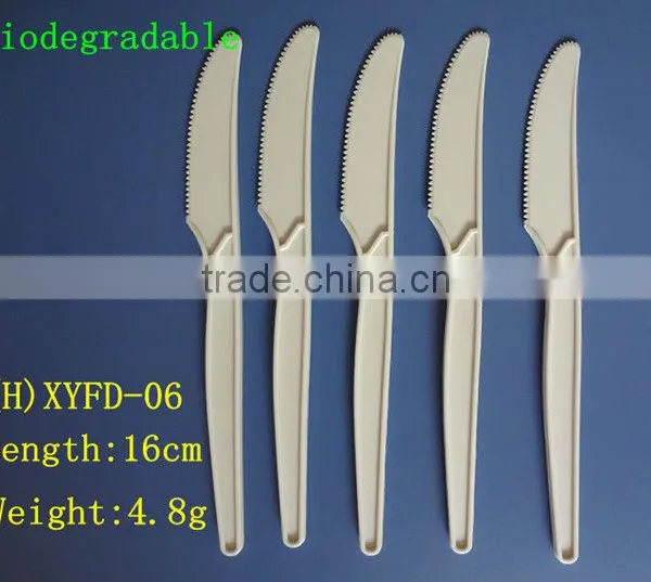 6 inch biodegradable disposable plastic knives and forks:XYFD-06