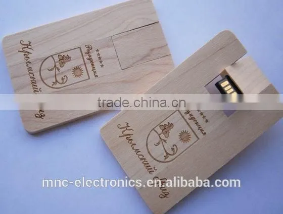 ECO Friendly Wooden Material Personalized Laser Engraving Logo 16GB Credit Card Usb Flash Pen Drives photo-4
