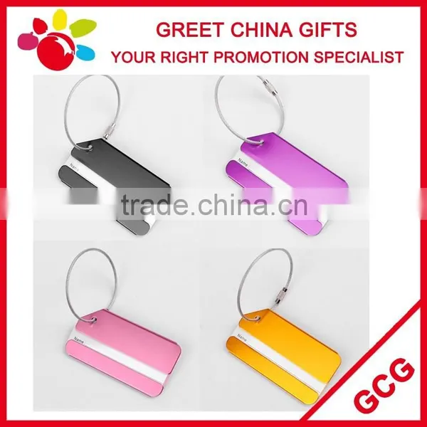 Promotional Custom Logo Travel Aluminum Luggage Tag With Replaceable Paper Name Card
