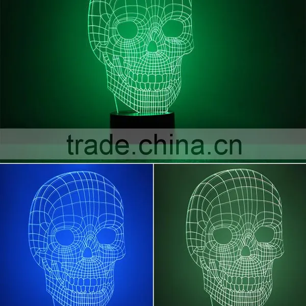 Skull Night Light 3D Visual LED Night Light Creative Lava Table Lamp Novelty Lighting Bedroom Light photo-4