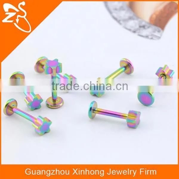 Rainbow Magnetic Body Flat 316l Stainless Steel Lip Piercing Jewelry photo-5
