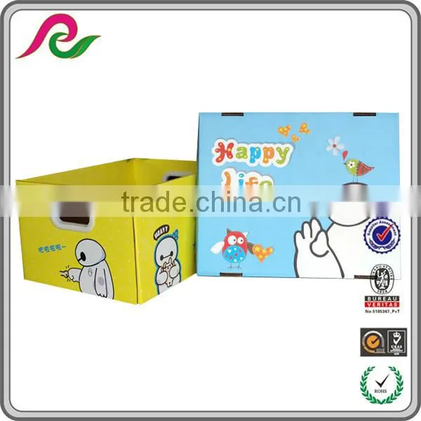 Carton Box With Plastic Handle Folding Box With Yellow Printing photo-3