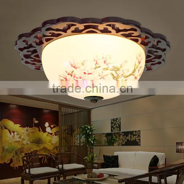 Vintage LED Ceramic Wood Interior Decoration Led Pendant Hanging Chandelier Celling Light Home Light Company Lights photo-2
