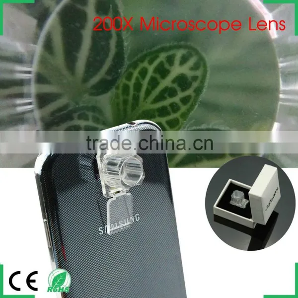 Portable Stick-on 200x Zoom Microscope for Iphone 6 Plus 5c 5s 4s Samsung Galaxy s6 s4 s5 Note4 Htc One m8 m9 photo-3