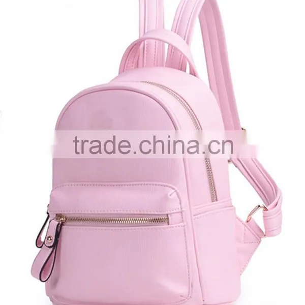 High Quality PU Leather Pink Girl Backpack photo-2