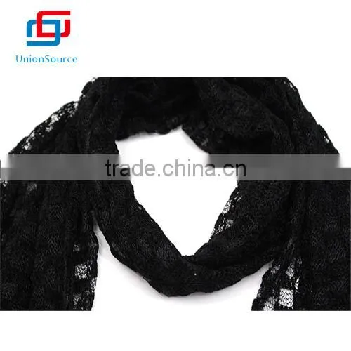 Wholesale Black Dacron Satin Scarf photo-2