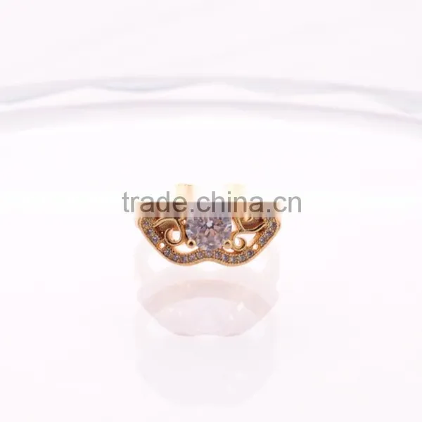 >>>2016 YIWU T&J Women Fashion Korean Style Rings Gold Plated Mouth Rhinestone Crystal Rings for Lady/ photo-2