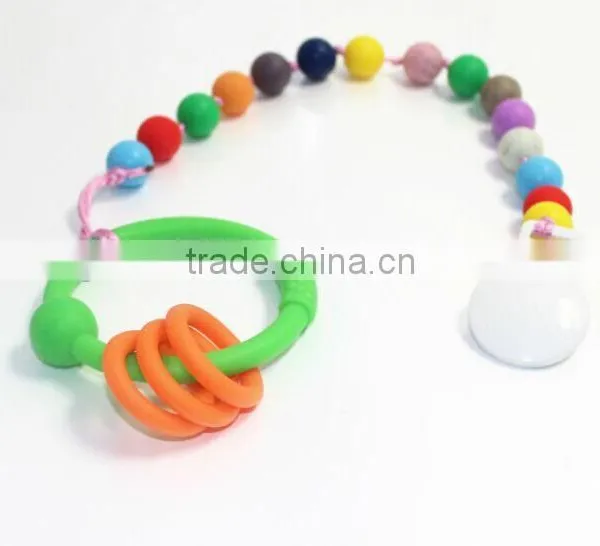 2015 Newest Design Silicone Beads Baby Pacifier Chain Clip photo-4