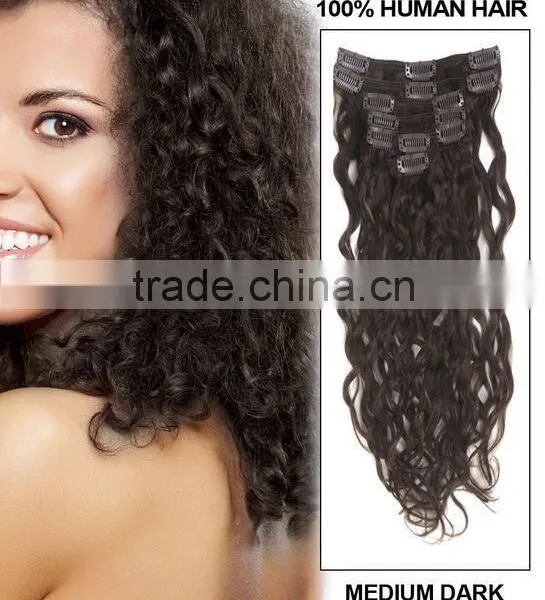 2015 Wholesale Cheap Clip on Human Hair Extension/top Quality With Low Price photo-3