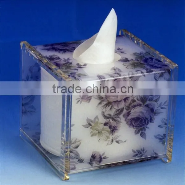 Plastic Tissue Box Cover Blue Wood photo-4
