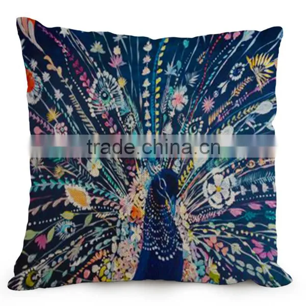 Luxury Peacock Feather Cushion Covers 45X45cm High Level Pillows Covers Unique Throw Pillows Cases Sofa Bedroom Gift photo-5