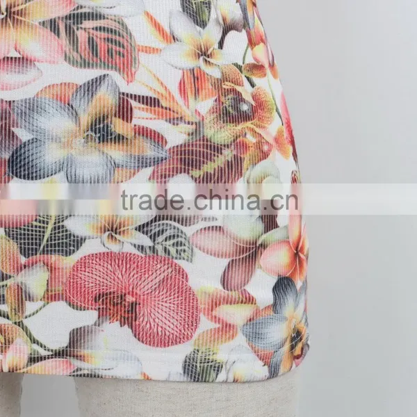 F5S15017 Rib Waist Printing Tank Top Women Fitness Latest Design photo-5
