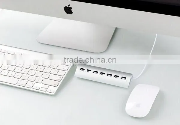 7-Port Aluminum USB 2.0 Hub With 2-Foot Shielded Y-Cable for IMac,forMcBook Air, Pro, MaBook, Mac Mini photo-4