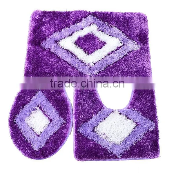 100%polyester Long Pile Shaggy Machine Made Silk Bathroom Carpet photo-6