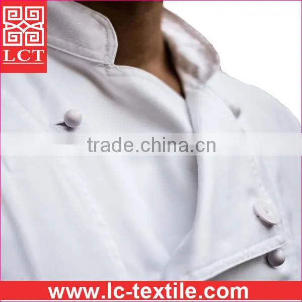 Supply Twill Weave Gabardine for Long Lasting Wear Short Sleeve Chef Uniform Equipped With 10 Stud Buttons(LCTU0021) photo-2