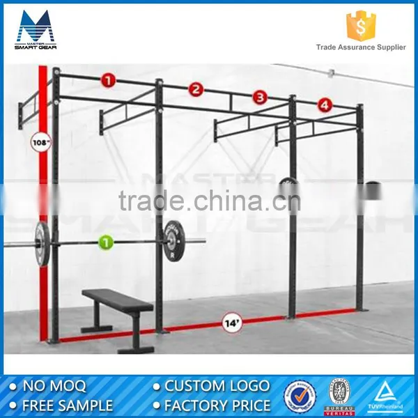 MSG 14' Powder Coated Steel Commercial Gym 4'+6'+4' Free Standing Crossfit Racks Mount Rig photo-3