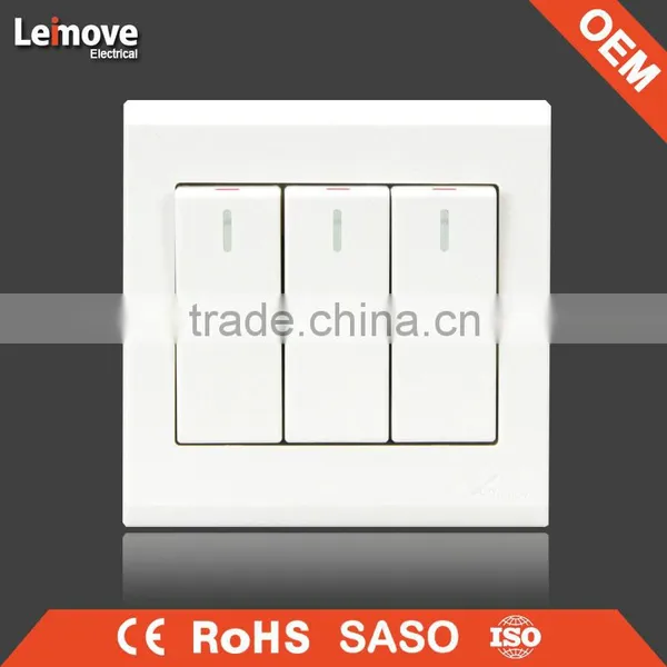 High Quality Frosted Faceplate PC White One Gang One Way One Gang Two Way Switch photo-3