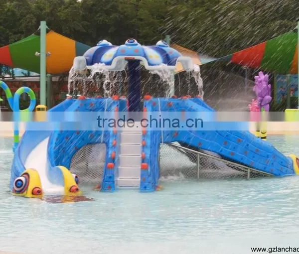 Fiberglass Octopus Slides Kids Water Play Equipment