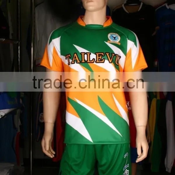 Green Color Sublimation Latest Rugby Jersey Uniform Shirts Design photo-4