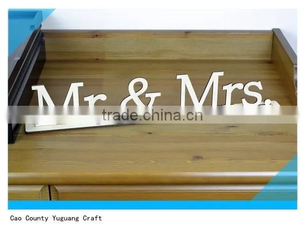 Freestanding Home Decor Mr & Mrs Wood Word Sign photo-3