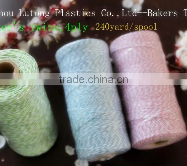 1mm*110yds Double Colored Twisted Baker Cotton Twine for Gift Packing Cooking Party Wedding Decorating and DIY photo-5