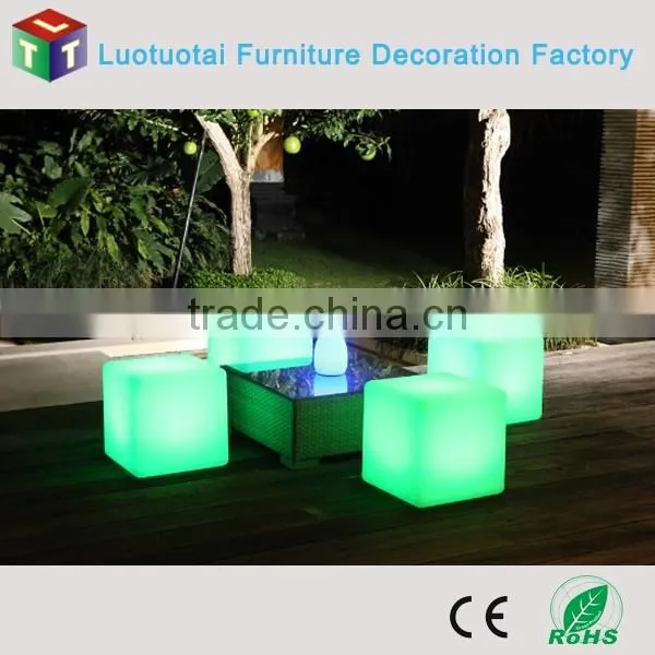 Led Square Stool Bar Stool Colorful Plastic Stool of Remote Control photo-4
