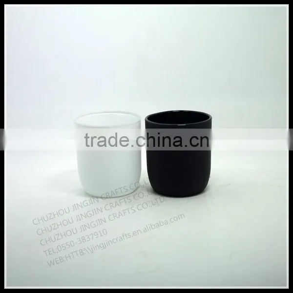 300ml 10oz Glass Candle Holders Matte Color Glass Candle Jars With Lid photo-2
