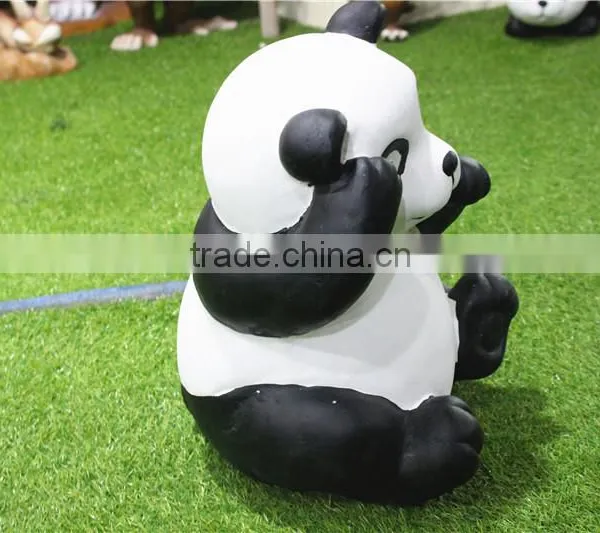 Home Garden Seats Christmas Decorative 30cm Height Small Artificial White and Black Fiberglass Chinese Flat Panda E10 28X02 photo-3