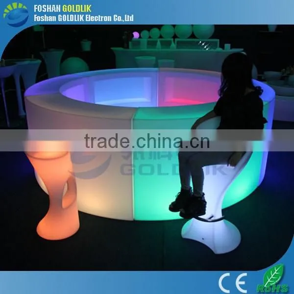 Computer Control Illuminated Bar Furniture Set LED Round Bar Counters Design photo-2