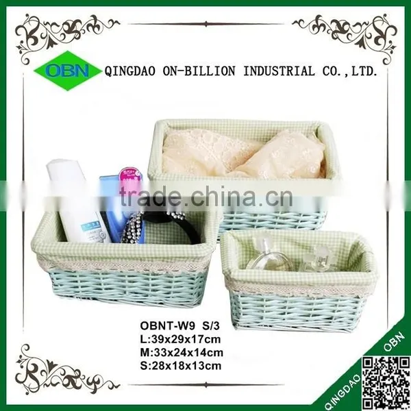 Colored Cosmetic Wicker Rectangle Gift Basket photo-2