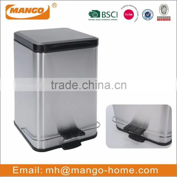 Square Stainless Steel Garbage Trash Bin