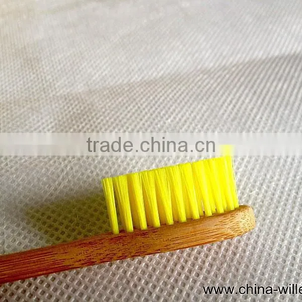 Yellow Color Bamboo Toothbrush, Soft Bristle Toothbrush photo-3