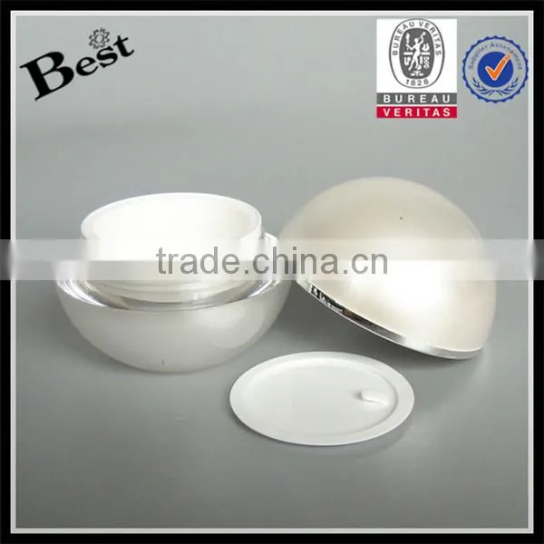 15 30 50 70g Ball Shape Round Acrylic Luxury Cosmetics Jar Pearl White Acrylic Jar photo-4