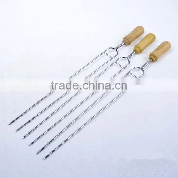 6 Pieces BBQ Tool Stainless Steel BBQ Fork Roasting Fork With Wood Handle photo-4