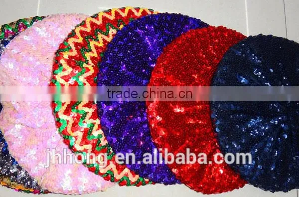 New Ladies Stretch Glitter Sequin Hats for Women Party Paillette Hat photo-3