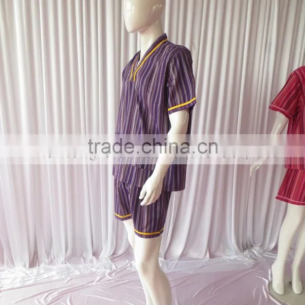 Korean Style Stripe Pajamas for Men With Pocket Elastic Waist 2 Piece Set Hotel Quality Autumn Unisex Pajamas For Sauna photo-6