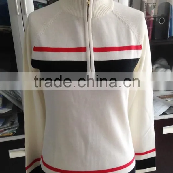 Women Winter Zip Pullover Merino Woolen Knitting Sweater Latest Sweater Design for Ladies photo-2