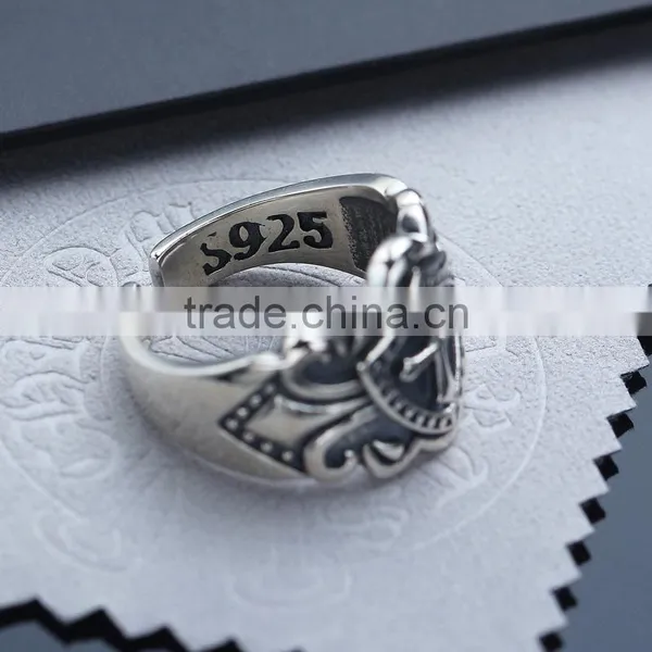 Yiwu Factory Direct Wholesale Retro Cool Punk Cross Ring Tai Silver Jewelry for Men photo-3