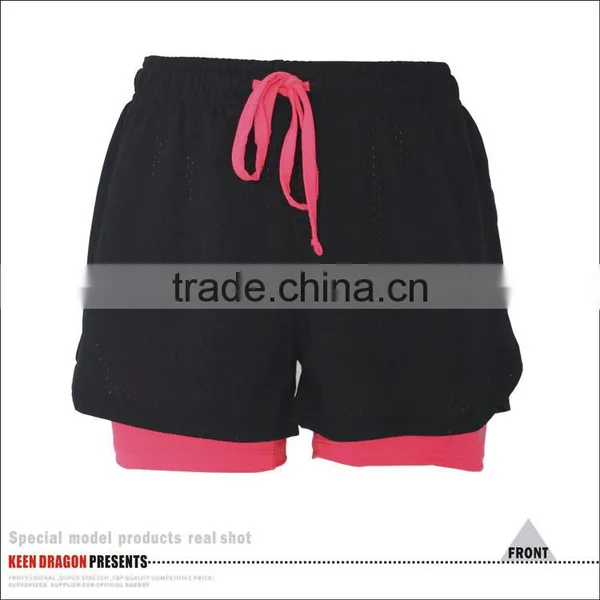 2016 New Style Double Layer Blank Yoga Pants Running Shorts photo-2