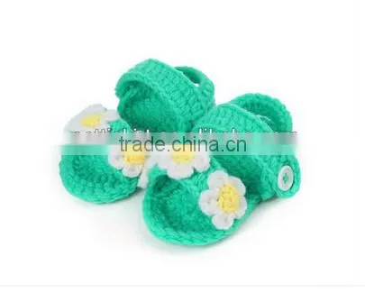 Baby Knit Cute Girls Shoes Hand Made Pattern Baby Shoes photo-3