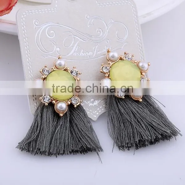 Zm53249a Cheap Handmade Dangle Earrings Women Tassel Earrings With Pearl photo-4