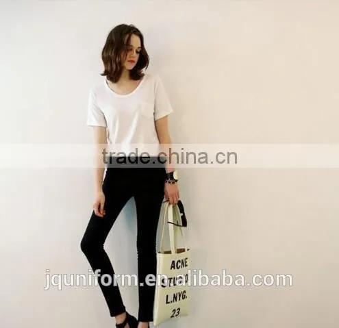2016 O-Neck Polka Dot Design Free Style Lady Tshirt photo-4