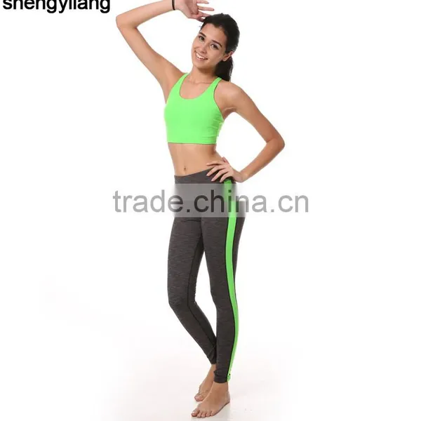 Beautiful Fluorescence Slim Fitness Yoga Clothes 88% Polyester + 15% Spandex Fitness Sportwear Yoga Suit in Guangzhou photo-3